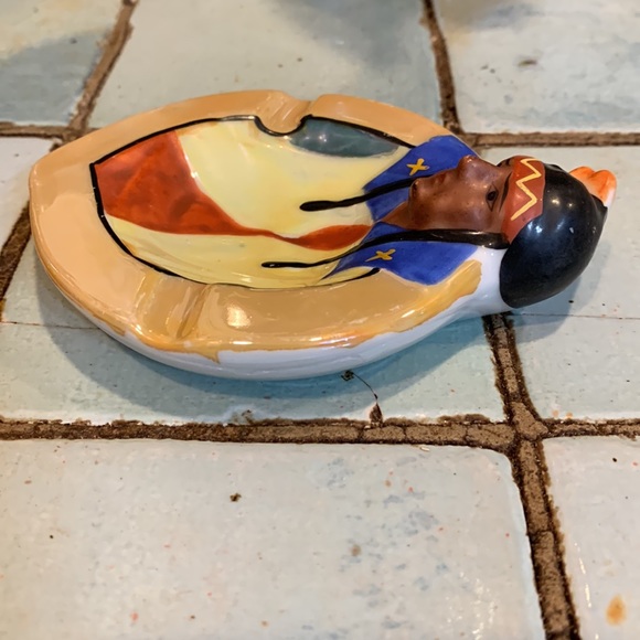 Vintage Lusterware Native American Handpainted Ashtray - Picture 3 of 5